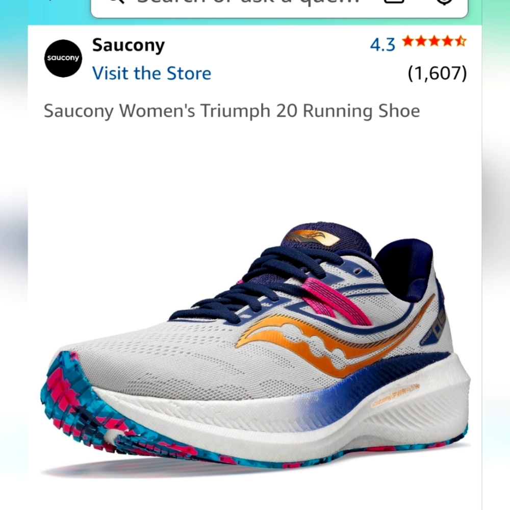 Saucony Women's Triumph 20 Running Shoe - 6.5 sneakers - Prospect Glass BNIB